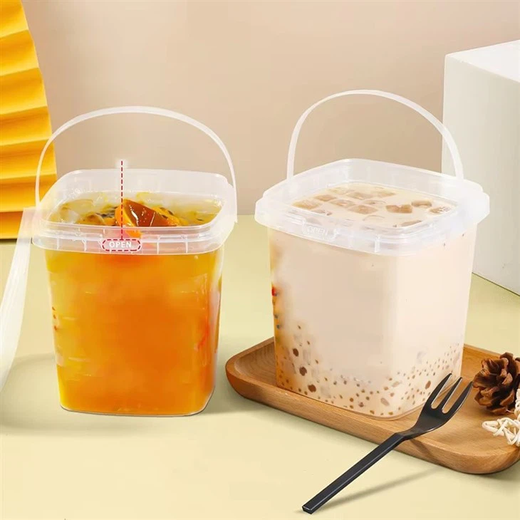 NH Square Plastic Cups Clear Fruit Drink Cup